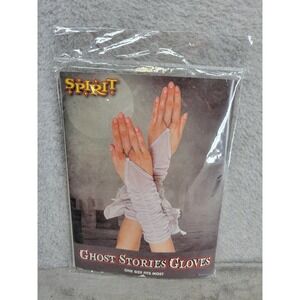 Spirit Halloween Ghost Stories Gloves White Ruched Costume One Size